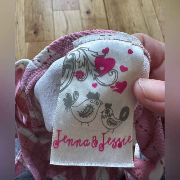 Barbie Dress - Jenna & Jessie - Pink Plaid Gap Pink Shirt Linen Sleeves Size 6-7 - Picture 7 of 13